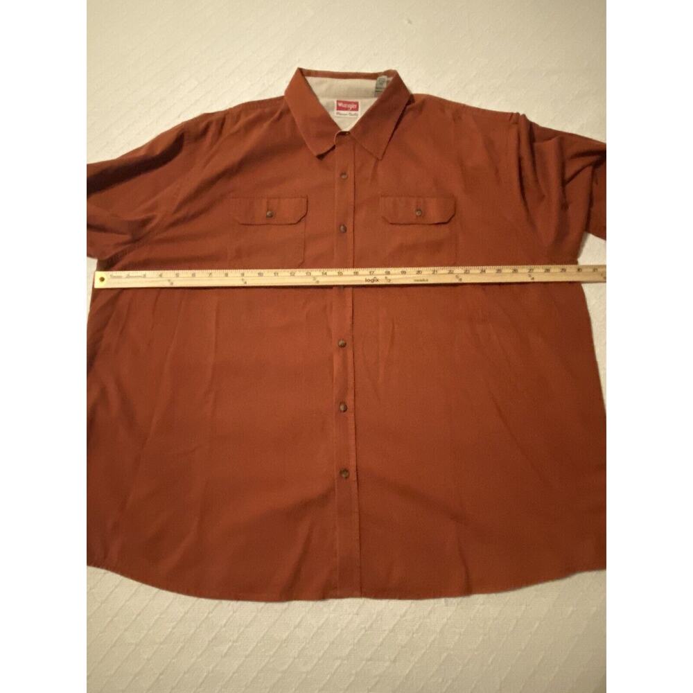 Wrangler Western Mens Button Down Shirt 3XL Terra Cotta/Red Long Sleeve Cotton - Picture 6 of 16